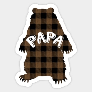 Papa Bear Buffalo Plaid Sticker